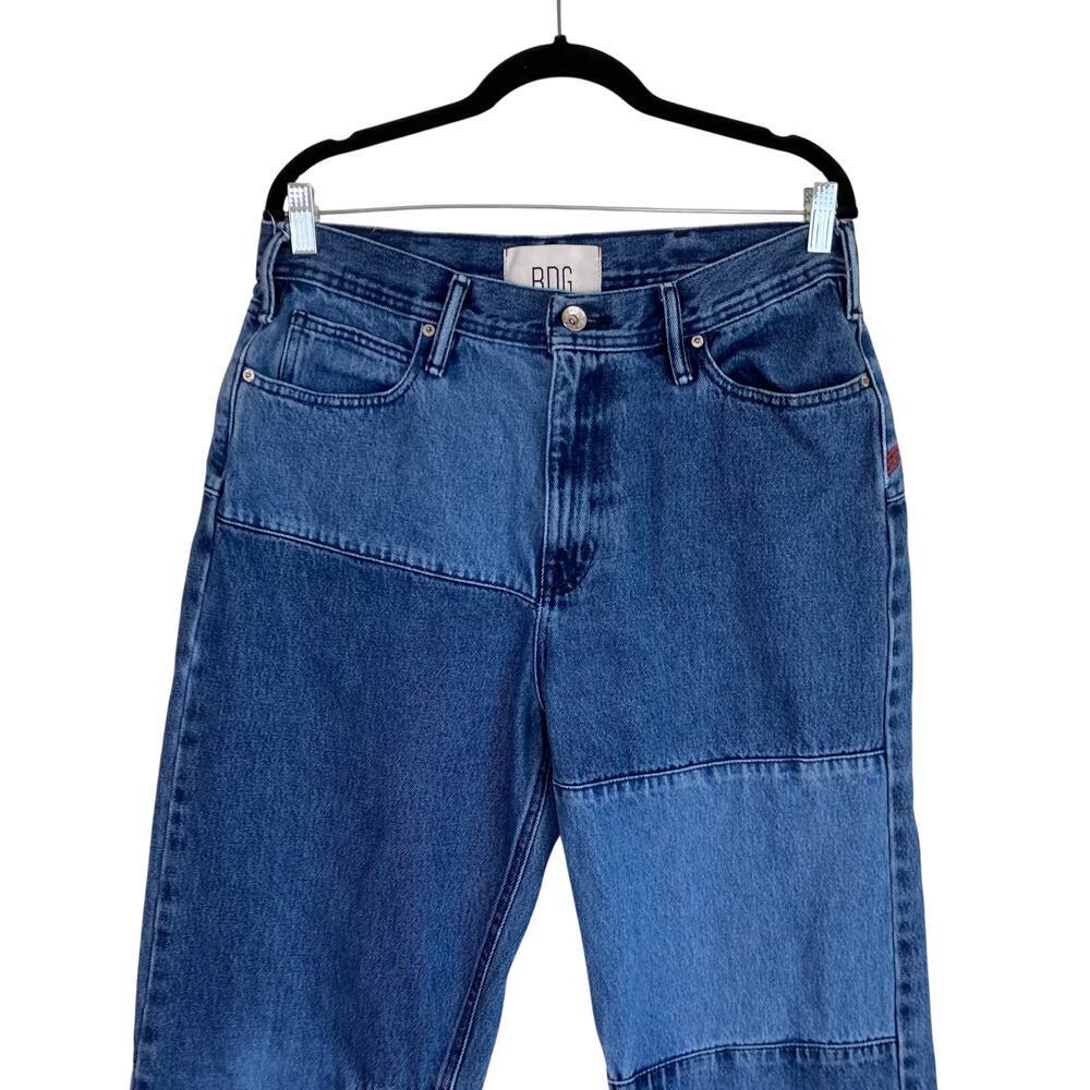 BDG Urban Outfitters Sz 33/32 Skate Fit Jeans Patchwork Baggy Jeans Mid Wash - Picture 3 of 16